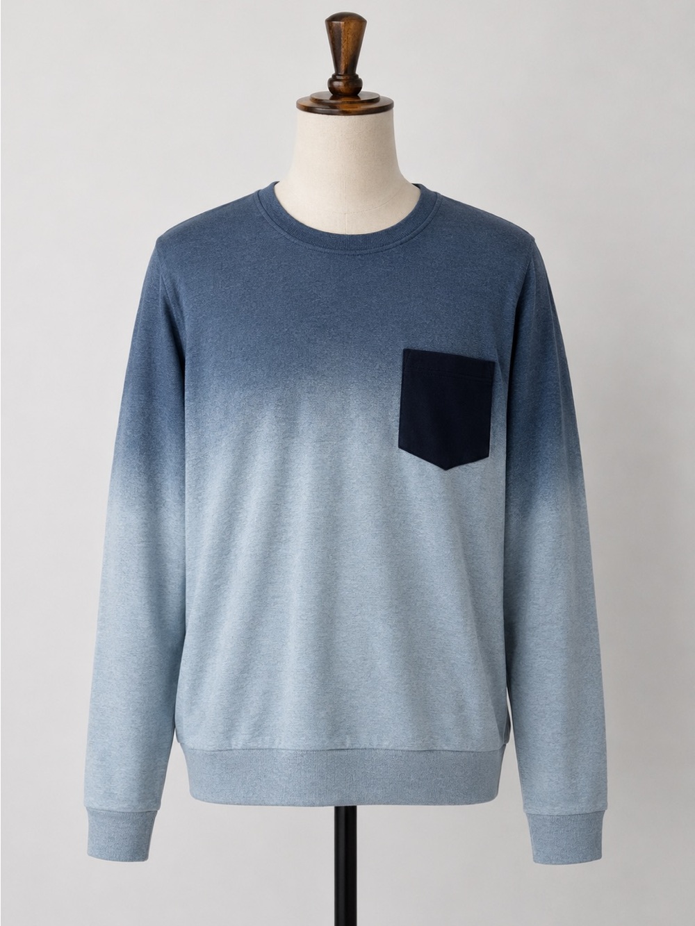ASOS Gray Black Crewneck Ombré Long Sleeve Top Sweatshirt Size Small